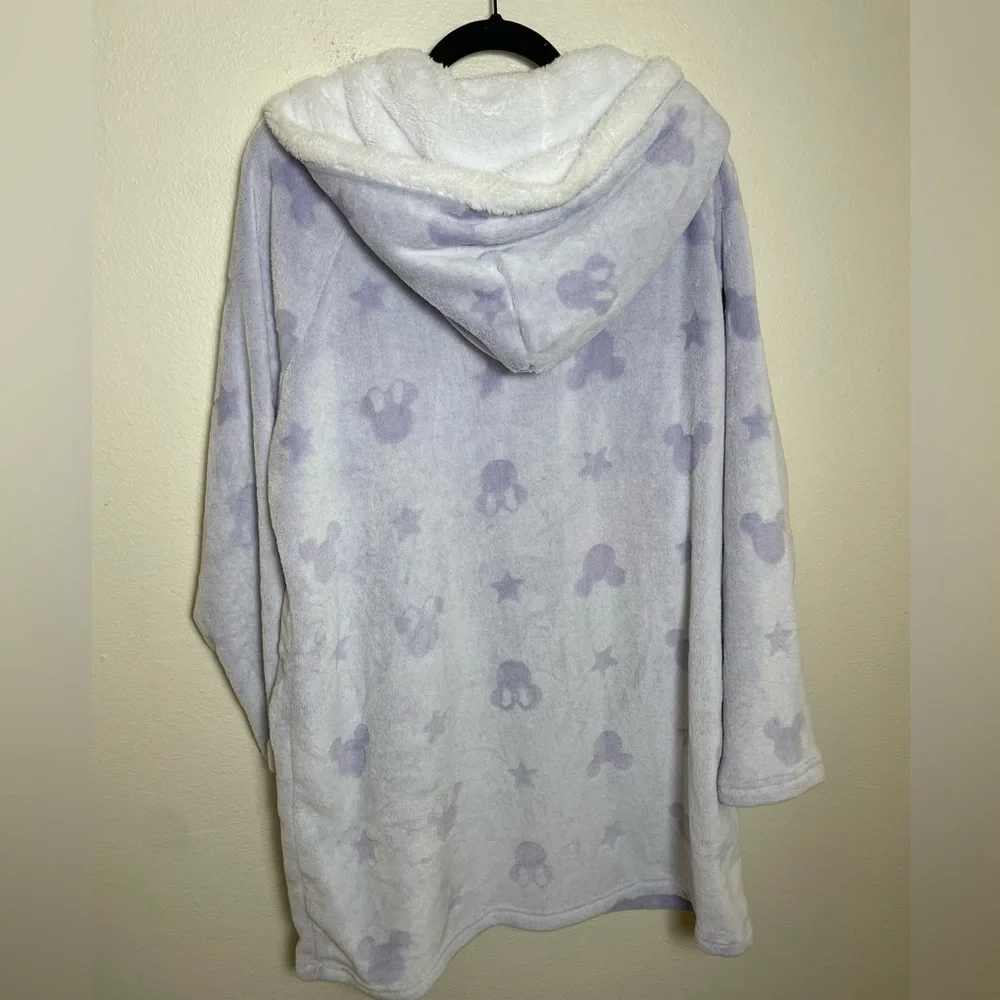 NWT Disney Sherpa Hoodie Women's Sleepwear Pullover PJ Fleece Sweater Purple - Picture 3 of 6